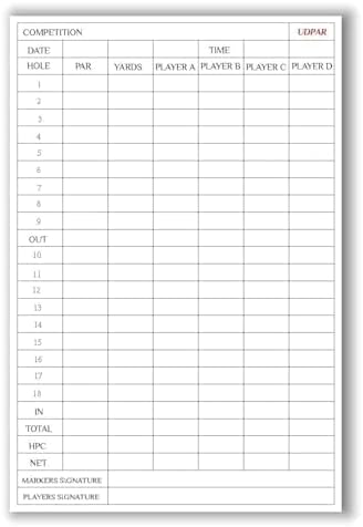 Golf Scorecard Holder (6 Colors - Premium Vegan Leather) | Yardage Book (4-Pack, Waterproof Stone Paper) | Scorecards (20-Pack White Cardstock) – Idea Gift for Golfers