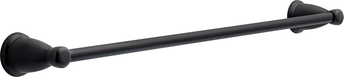 Franklin Brass Kinla 3-Piece Bathroom Set Matte Black 24" Towel Bar Rack, Toilet Paper Holder, Ring KIN3PC-MB
