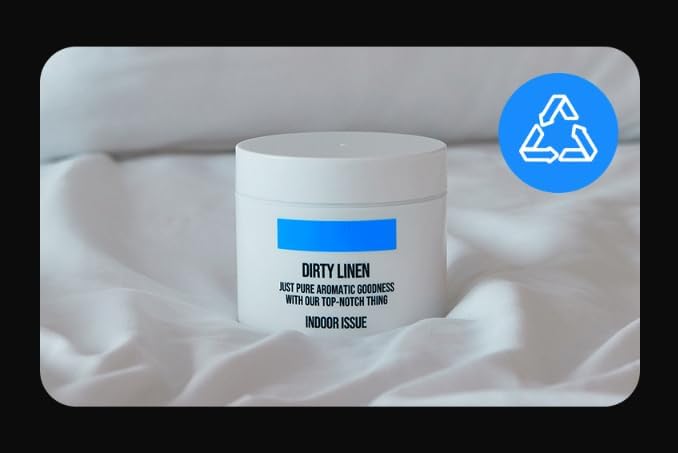 Dirty Linen, INDOOR ISSUE Deodorizer 1ea 10.58 oz, No-Plug & Battery-Free Air Freshener for Small Rooms, Blue Colored Solid Gel, Odor Eliminator