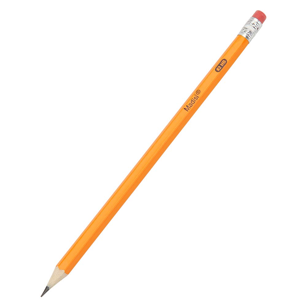 Madisi Wood-Cased #2 HB Pencils, Yellow, Pre-sharpened, Bulk Pack, 1000 pencils