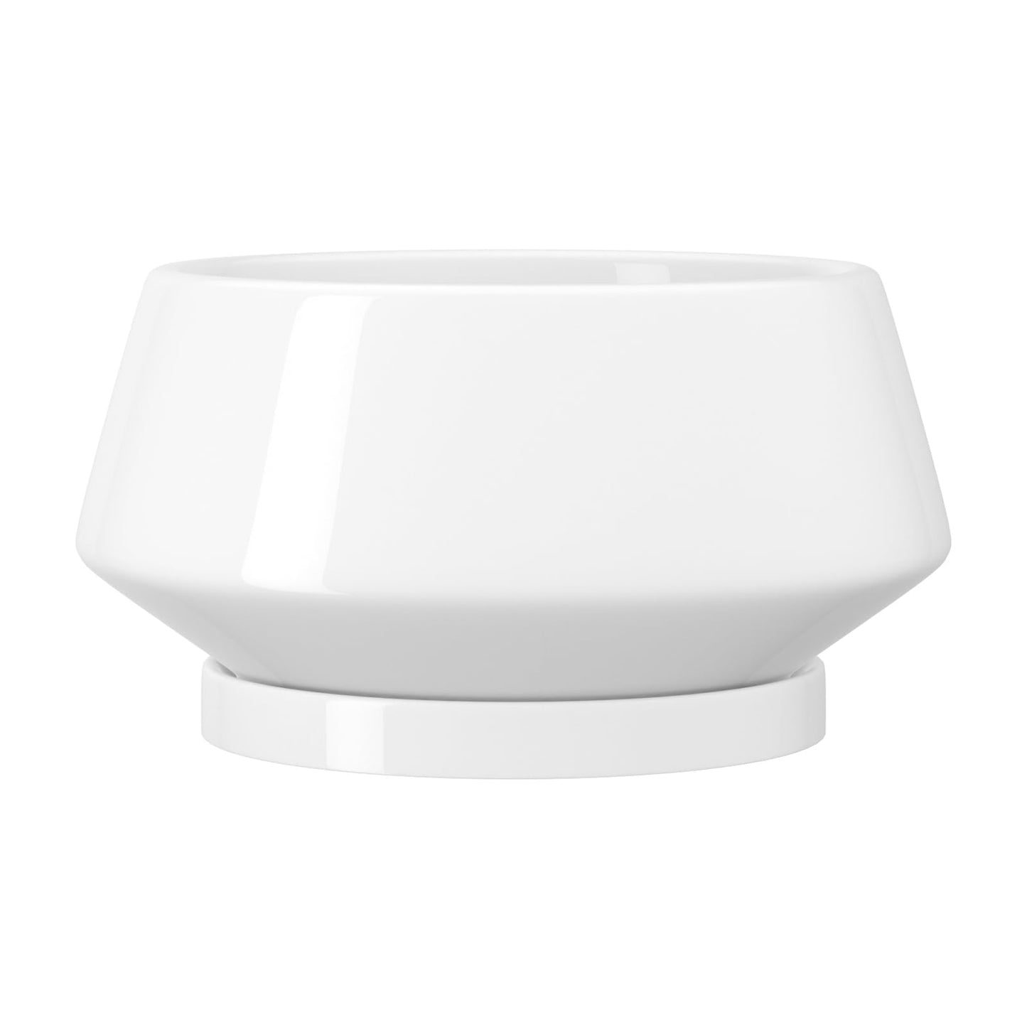 XiHuaer 8.3 Inch Ceramic Planter with Drainage Hole and Saucer, Indoor Outdoor Plant Pot for Plants, White