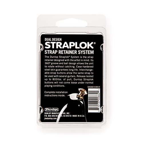 Jim Dunlop Sls1032Br Straplok Dual Design Strap Retainer System, Brass