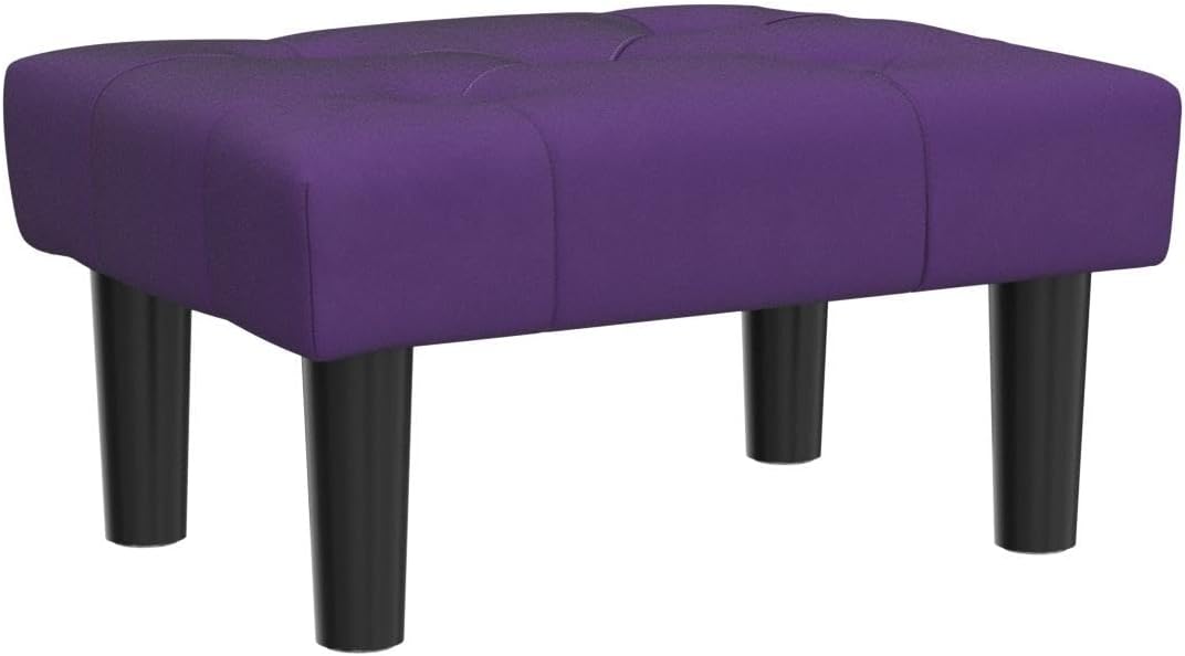 HOUCHICS Small Footstool Ottoman, Velvet Wooden Foot Stool Ottoman with Wood Legs, Sofa Footrest Extra Seating for Living Room Entryway Office(Purple 1PACK)