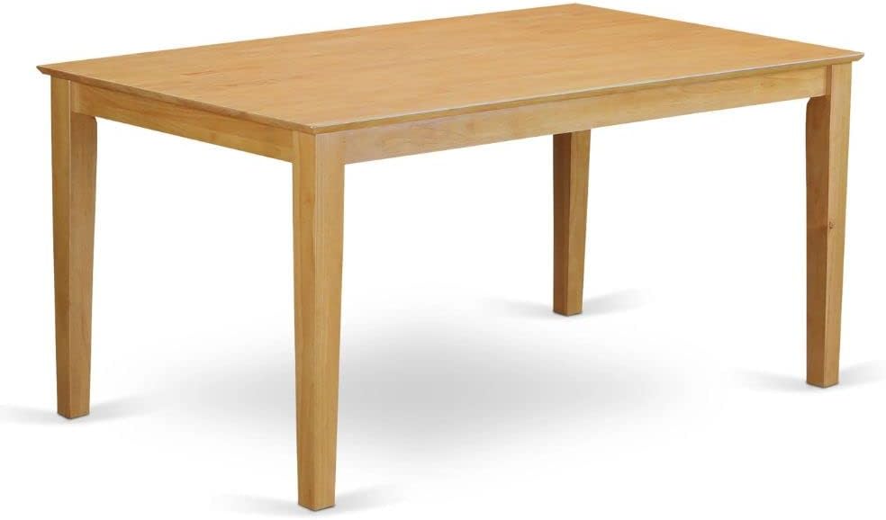 East West Furniture CAPU5H-OAK-C 5 Piece Kitchen Counter Height Dining Table Set Includes a Rectangle Dining Room Table and 4 Linen Fabric Upholstered Chairs, 36x60 Inch, Oak