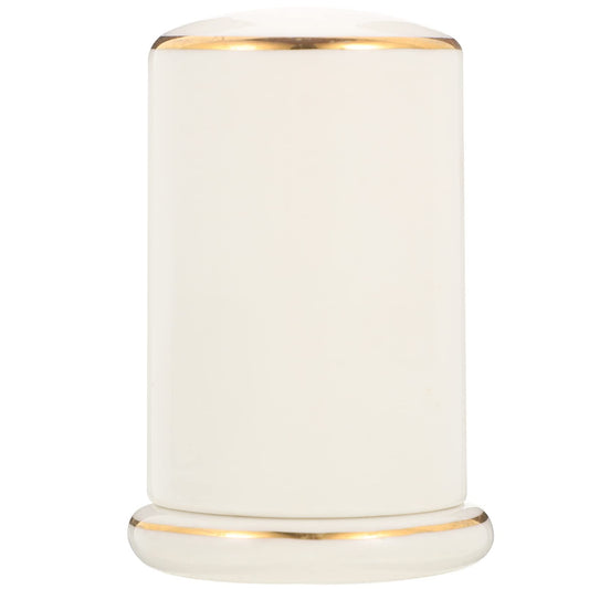Zerodeko Ceramic Toothpick Holder with Lid Porcelain Toothpick Dispenser Box for Home Restaurant Desktop Container Dustproof Moisture Resistant White Gold Trim
