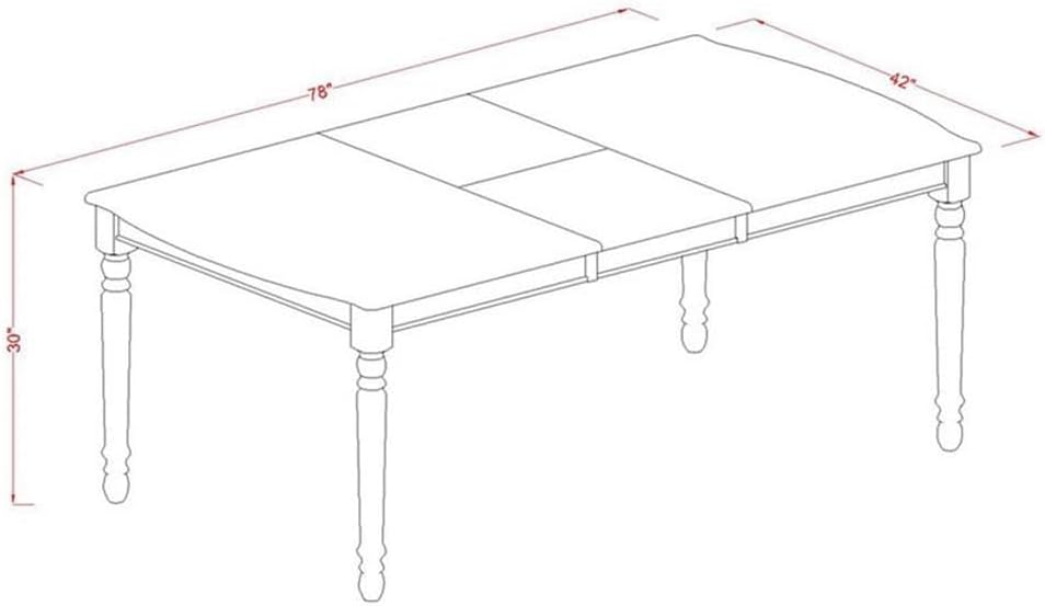 East West Furniture DOIP7-MAH-C 7 Piece Kitchen Table Set Consist of a Rectangle Dining Table with Butterfly Leaf and 6 Linen Fabric Upholstered Dining Chairs, 42x78 Inch, Mahogany