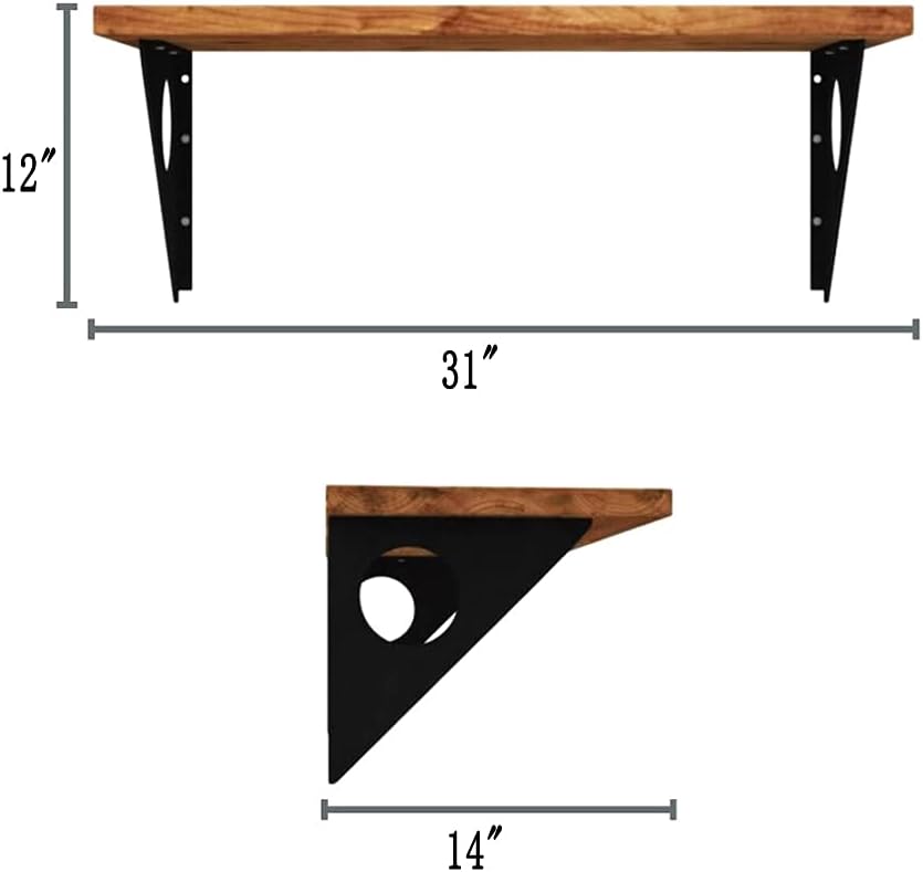 Industrial Rustic Wall-Mounted Table, Dining Table Desk, Pine Wood Wall-Mounted Bar Tables (31“X14”)