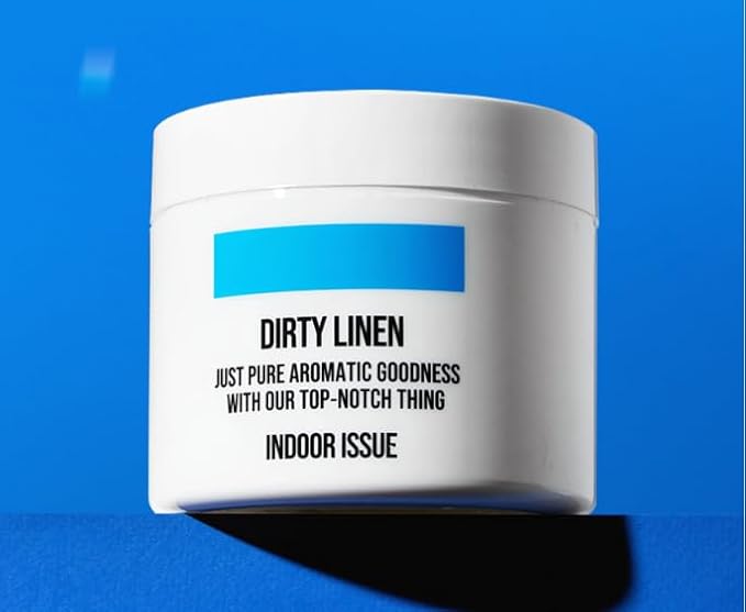 Dirty Linen, INDOOR ISSUE Deodorizer 1ea 10.58 oz, No-Plug & Battery-Free Air Freshener for Small Rooms, Blue Colored Solid Gel, Odor Eliminator
