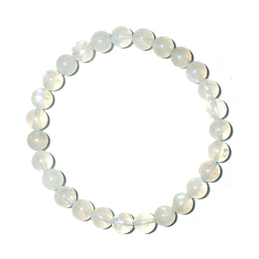 6MM Moonstone Bracelet for Men Women | Fits for 6-6.5" Wrist | Natural Crown Chakra Crystal for Emotion Spiritual | Gemstones for Relationship & Love