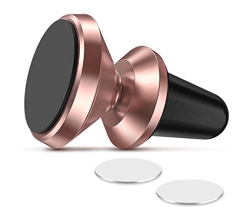 Magnetic Mount, Iflash Aluminum Universal Air Vent Magnetic Car Mount Phone Holder, 360 Degree Rotation For Multi-Angle View, Cr