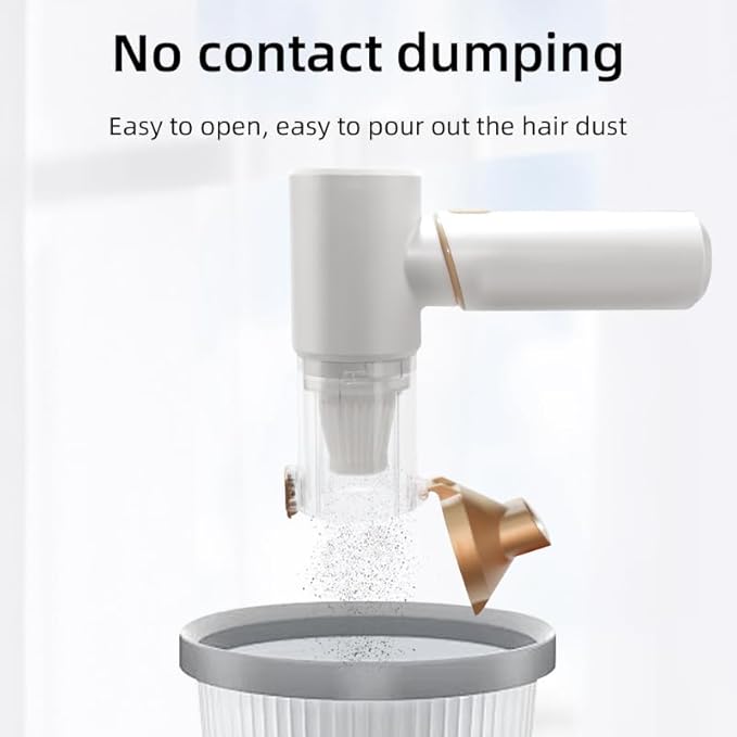 Handheld Vacuum Cleaner Cordless, Desk Vacuum Cleaner Compressed Electric Air Duster 15000Pa Suction, 4-in-1 Portable Vortex Vacuum Dust Buster Air Blower for Computer,Car,Balloon,White