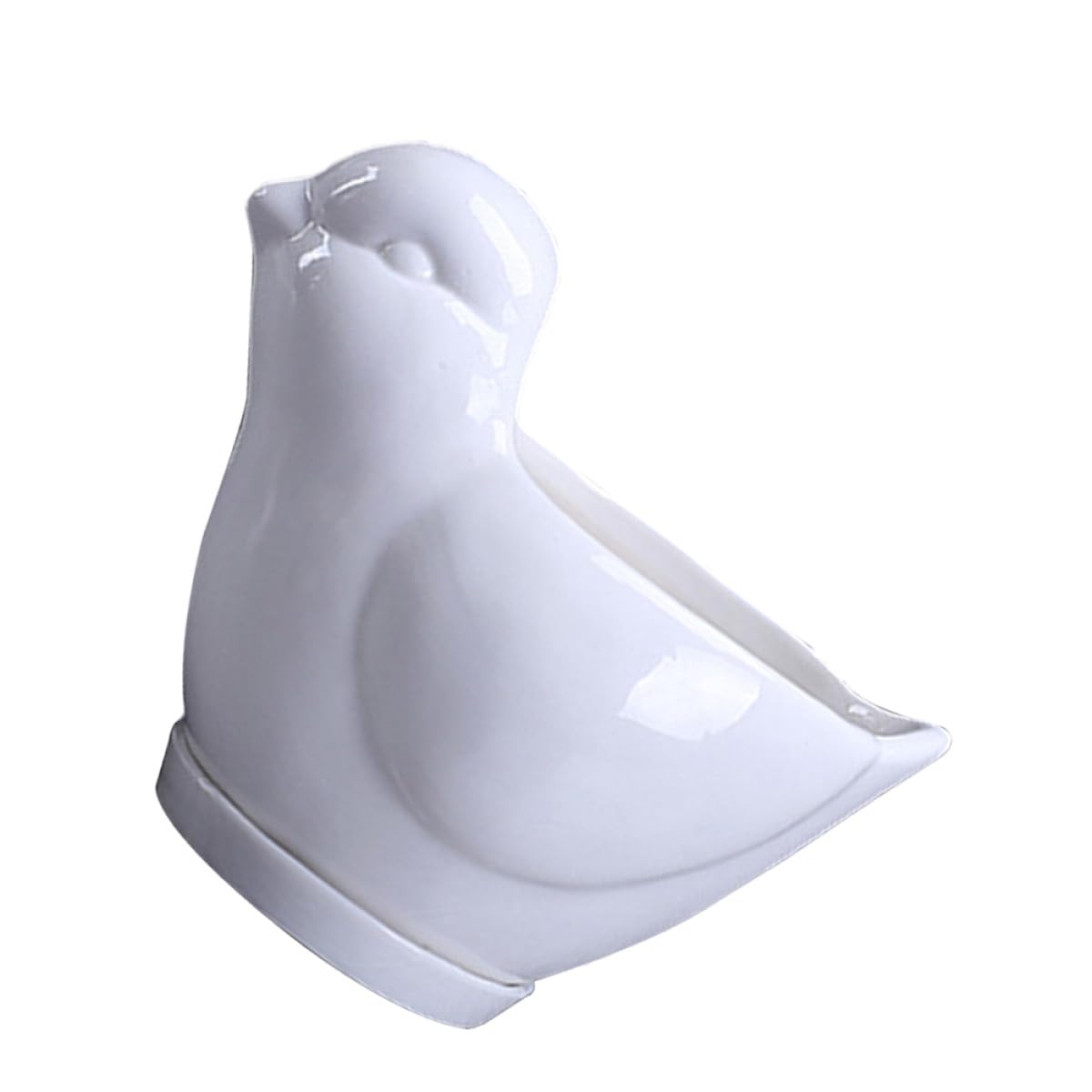 BESPORTBLE White Ceramic Bird Shape Flower Pot for Indoor Plants Cute Succulent Planter with Drainage Saucer Small Desktop Decor for Home Office Garden and Creative Design