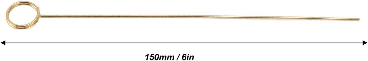 50Pcs Gold Metal Wire Card Holder, 6in Photo Memo Clips, Reusable Floral Picks Clips for Wedding Party Birthday Cake, Place Card Holder for Flower Arrangement (Round)