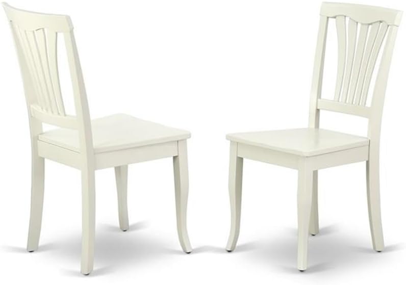 East West Furniture DMAV5-LWH-W 5 Piece Modern Dining Table Set Includes a Round Wooden Table with Dropleaf and 4 Dining Chairs, 42x42 Inch, Linen White