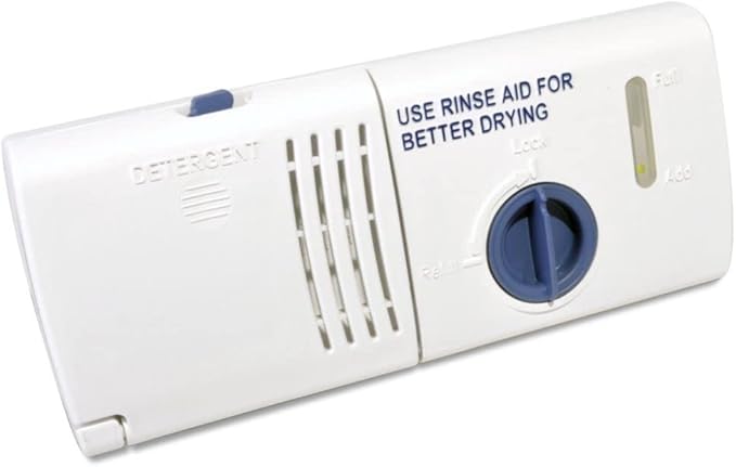 Detergent and Rinse Aid Dispenser Replacement for KitchenAid KUDK01ILBS1 KUDK01ILBS2 KUDK01ILBS3 KUDK01ILBS5 KUDK01ILBS6 KUDK01TKBL0 KUDK01TKBL1 KUDK01TKBS0 KUDK01TKBS1 Dishwasher