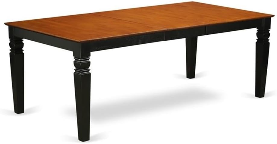 East West Furniture LGKE9-BCH-W 9 Piece Dining Table Set Includes a Rectangle Dining Room Table with Butterfly Leaf and 8 Wooden Seat Chairs, 42x84 Inch, Black & Cherry