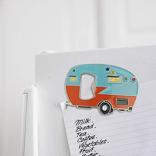 Magnetic Bottle Opener with Cap Catcher, 2 Pack, RV Camper Bottle Opener, Zinc Alloy, Blue&Yellow