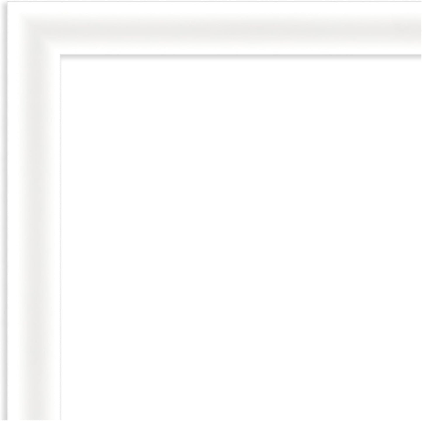 Amanti Art White Bathroom Mirror for Over Sink, 23x19 Oliver White Narrow Rectangle Vanity Mirror, Small Modern Wood Frame, Hangs Horizonally and Vertically, Bathroom Wall Decor, Beveled Edge