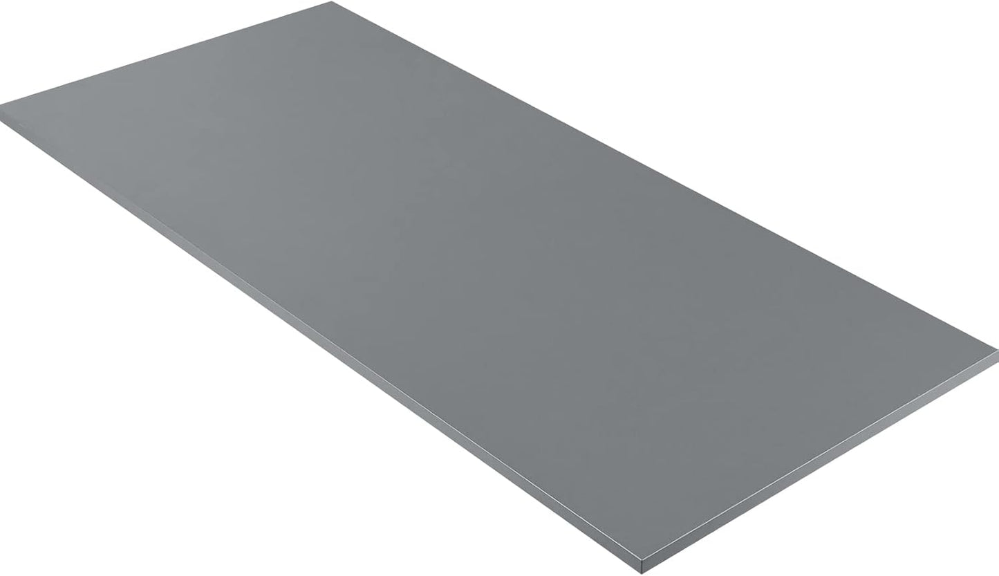 Kaboon 55x20 inch Silver Grey Table Top, One-Piece Desktop, Reversible Laminate Countertop, Double Desks, L-Desk DIY