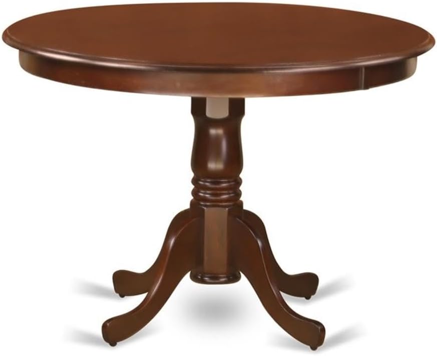 East West Furniture HLDU5-MAH-LC 5 Piece Kitchen Table Set for 4 Includes a Round Dining Room Table with Pedestal and 4 Faux Leather Upholstered Dining Chairs, 42x42 Inch, Mahogany