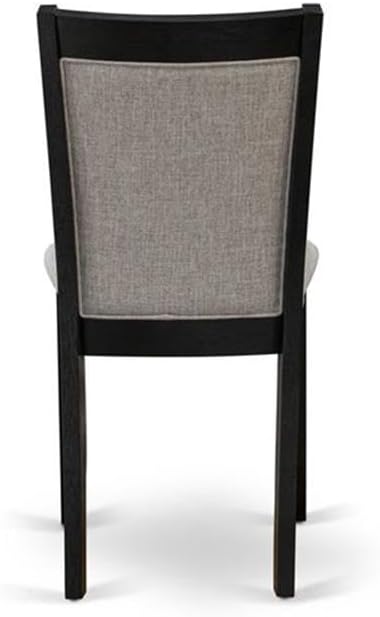 East West Furniture X697MZ606-6 6 Piece Dinette Set Contains a Rectangle Dining Table with X-Legs and 4 Shitake Linen Fabric Parson Chairs with a Bench, 40x72 Inch, Multi-Color