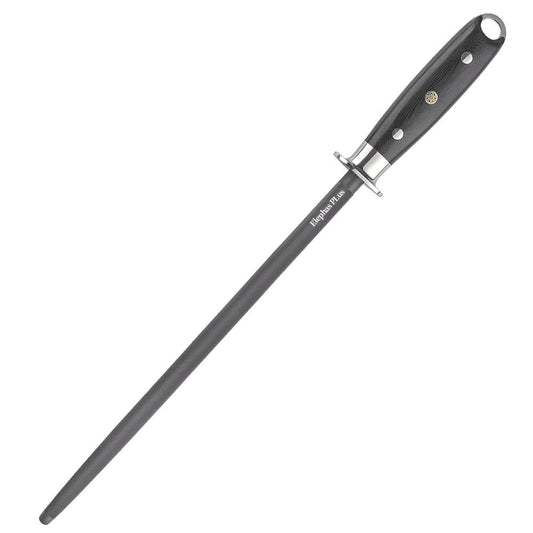 Elephas Plus 12 Inch Black Honing Rod, Sharpening Steel for Kitchen Knives Craftsman Selection Series Handle Design Knife Sharpener