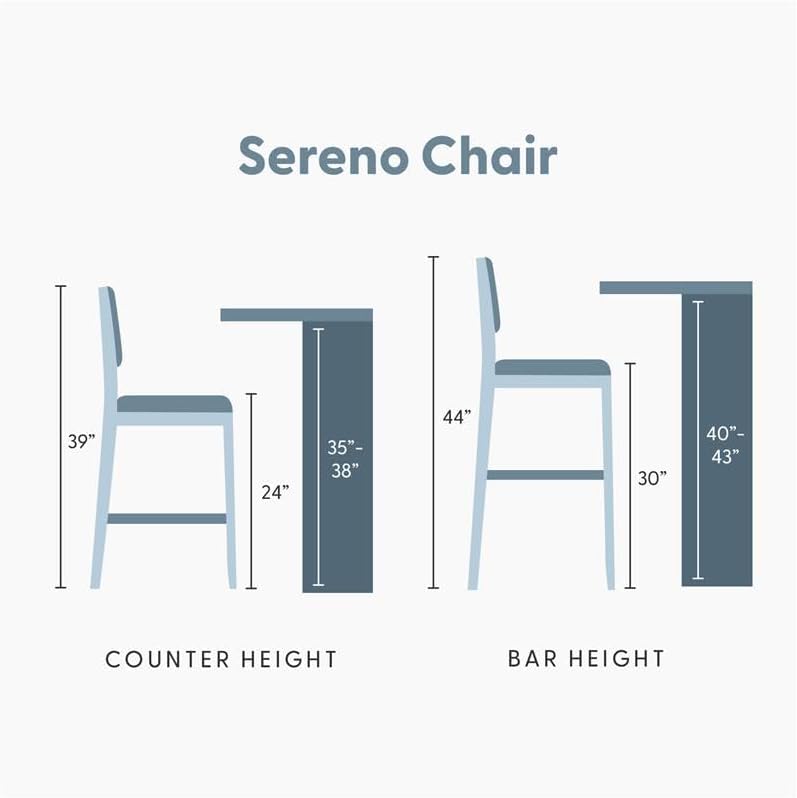 Plank+Beam Sereno Bar Stool, 30", Set of 2, Sturdy Wood Modern Kitchen Bar Height Stool, Upholstered Cushion Bar Chair with Back, Walnut/Ivory