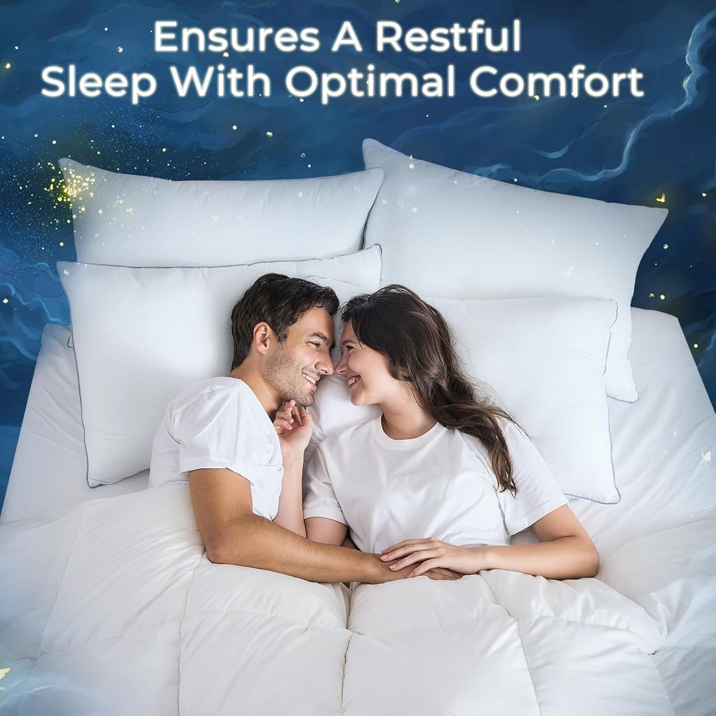 King Size Pillows Set of 2, Bed Pillows for Side, Back, and Stomach Sleepers - Oeko-Tex Certified Supportive down Alternative Plump Filling - Hotel Quality and Machine Washable, 2 Pack