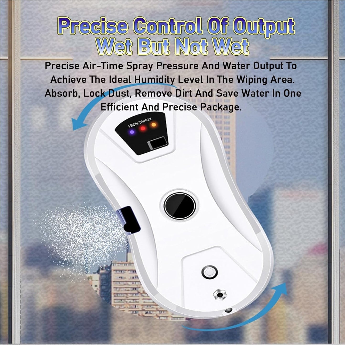 Window Cleaner Robot, with Automatic Water Spray Smart Glass Cleaning Robotic for Indoor and Outdoor Glass Tile Window Smart Cleaner Kit with Remote Control