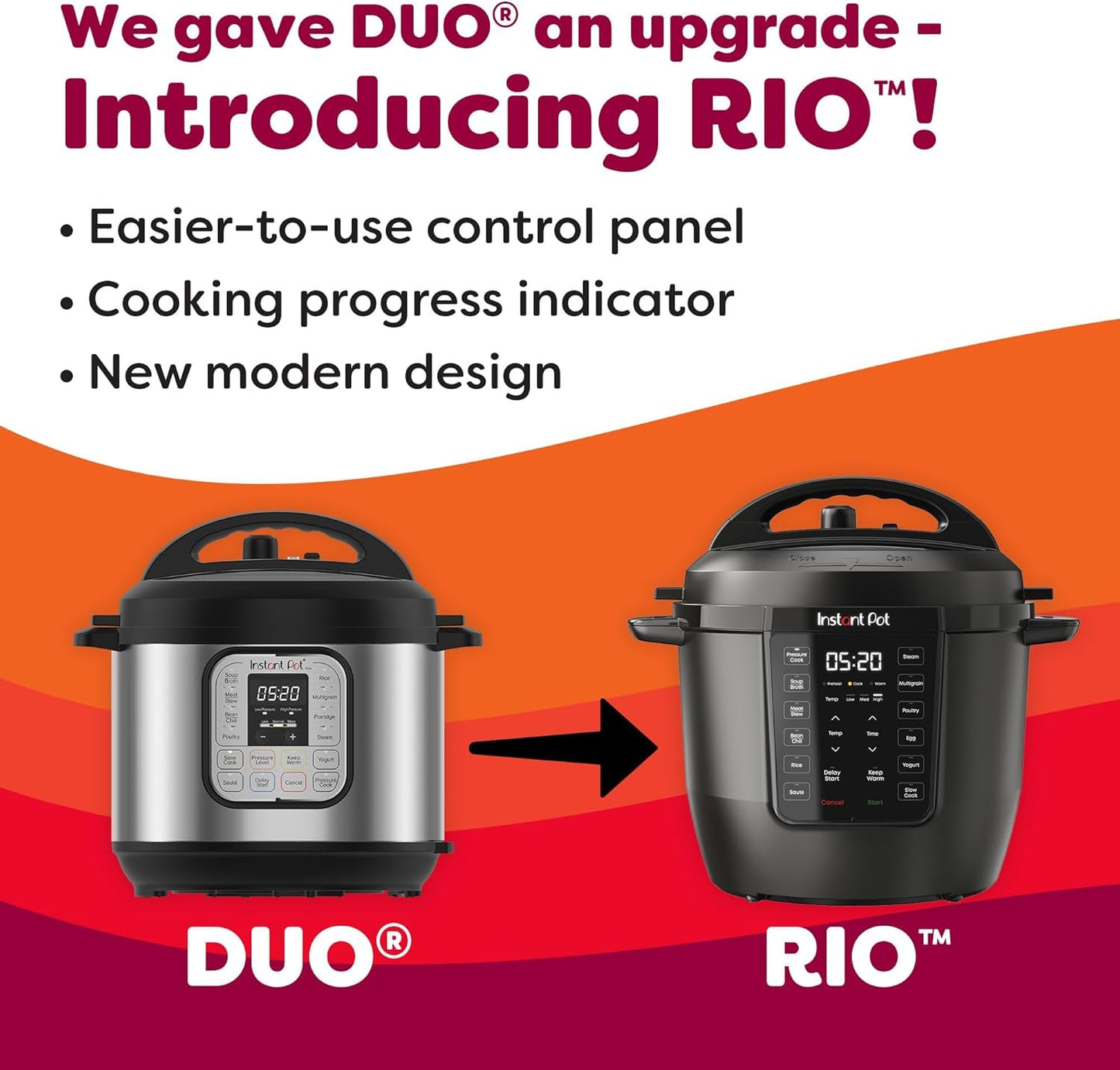 6QT RIO 7-In-1 Multi-Cooker, Pressure Cooker, Slow Cook, Sauté, Steam, Rice Maker, Yogurt, & Warmer, Black, 6 Quarts