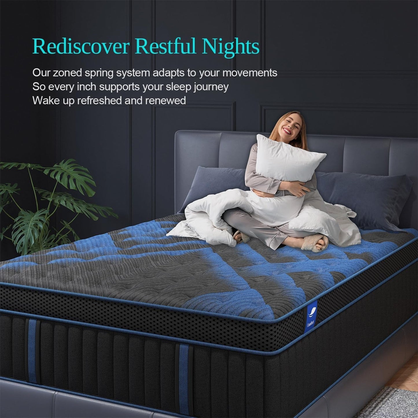 Full Mattress, 14 Inch Hybrid Mattresses Medium Firm with Gel Memory Foam & Pocketed Coils, Motion Isolation, Certipur-Us Certified, Pressure Relief for Silent Sleep