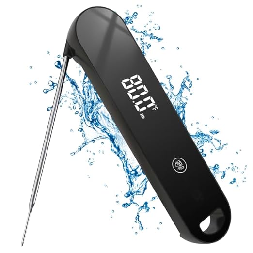 0.5 Second Instant Read Food Thermometer Professional Ultra Fast Meat Thermometer Digital Kitchen Thermometer for Cooking, Grill Thermometer, Waterproof IP67 BBQ Thermometer
