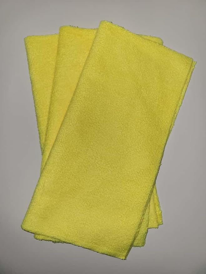 Microfiber Cleaning Cloths, 50 Pack, Multi-Color Blue Yellow Orange Pink, Lint Free Machine Washable, 16 x 16 Inches, Ultra-Absorbent for Home Kitchen Cleaning (Yellow)