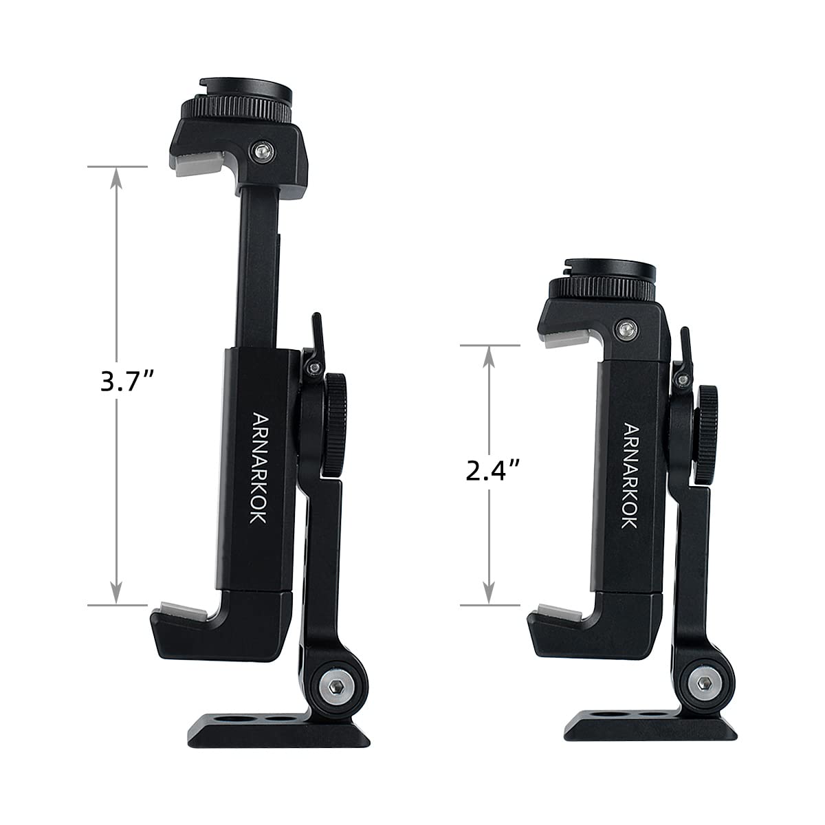Arnarkok Metal Phone Tripod Mount W Rotatable Cold Shoe For Micphone Easy Use,Compatible With Iphone Tripod Adapter, Cell Phone