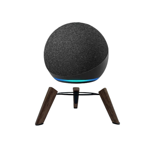 Real Wooden Tripod Stand for Alexa Echo Dots (4th Gen)(5th Gen), Wood Stand Holder with Metal Frame and Silicone pod Feets Secure Stable Wooden Mount Holder for Echo Dot Accessories (only Stand) -Like New