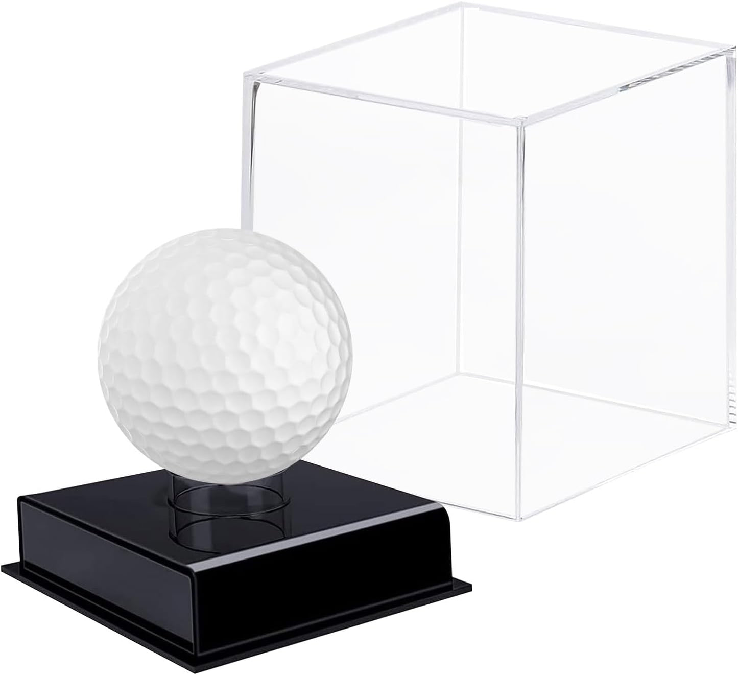 Custom Golf Ball Display Case Acrylic Golf Ball Holder Case Laser Engraved Plaque Showcase Your Cherished Golf Ball Memorabilia (Sapphire Blue)