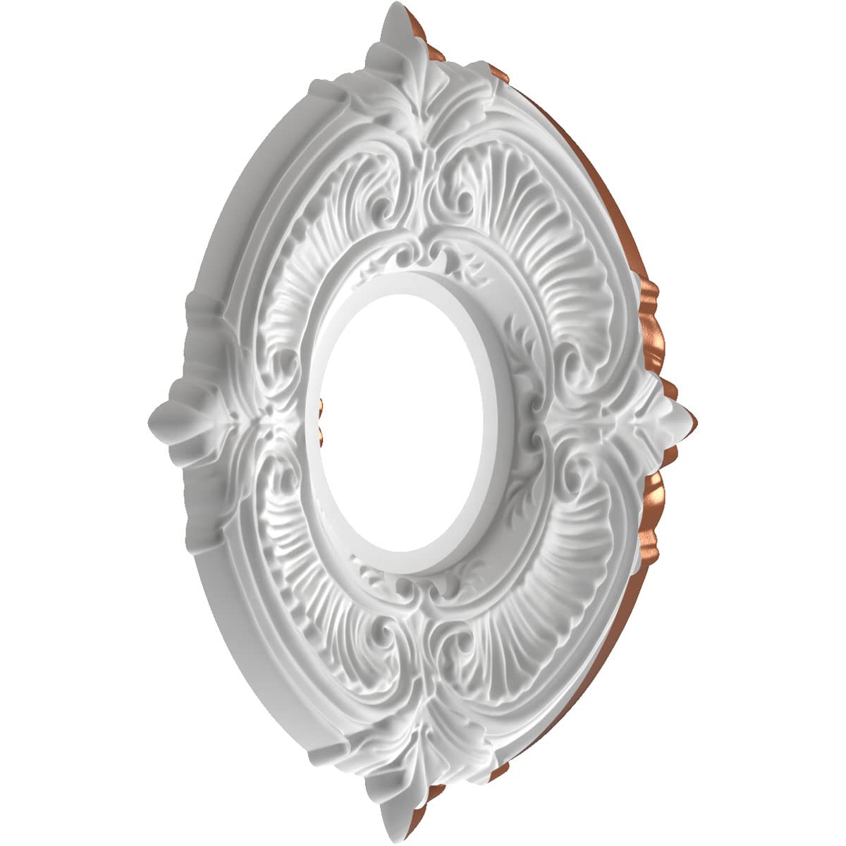 Ekena Millwork Cmp10Atbco Attica Thermoformed Pvc Ceiling Medallion (Fits Canopies Up To 4 1/8), 10Od X 3 1/2Id X 3/4P, Bright C