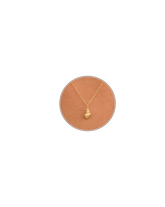 GUOKE Gold Shell Necklace for Women – 14K Gold Plated Conch Pendant, Dainty Seashell Necklace, Nautical Beach Minimalist Jewelry for Her