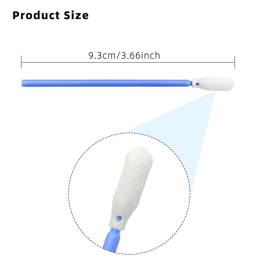 200 Pcs/Blue / 3.66 inch Foam Swab Cleaning Swab Foam Tips Sponge Stick for Inkjet Printer Print Head Camera Optical Lens Optical Equipment