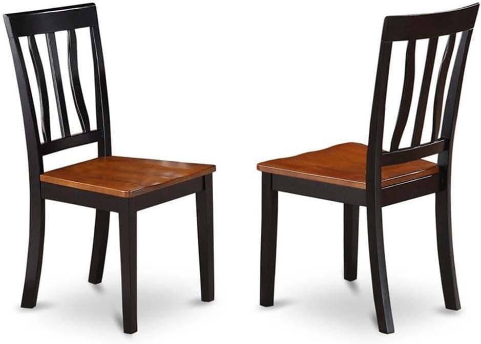 East West Furniture QUAN7-BCH-W 7 Piece Dining Table Set Consist of a Rectangle Wooden Table with Butterfly Leaf and 6 Dining Room Chairs, 40x78 Inch, Black & Cherry