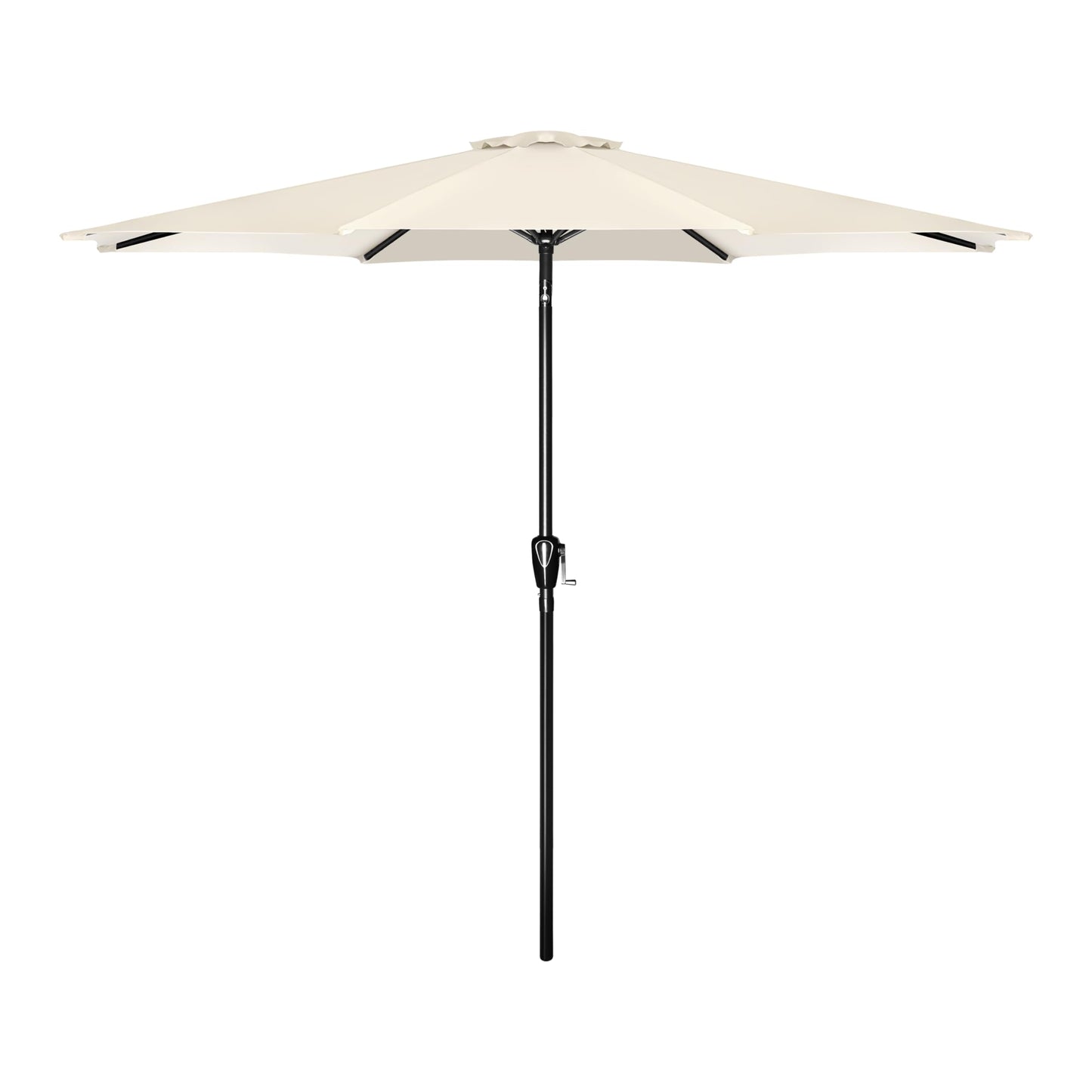 Simple Deluxe 9' Patio Umbrella Outdoor Table Market Yard Umbrella with Push Button Tilt/Crank, 8 Sturdy Ribs for Garden, Deck, Backyard, Pool, Beige