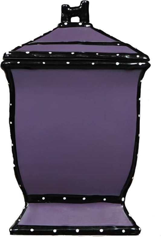 ACK Tuscany Hand Painted Ruffle Purple Cookie Jar, Ceramic Cookie Jar with Lid and and Rubber Seal, Food Storage Jar, Kitchen Décor, Snack Storage Container for Cookie, Candy