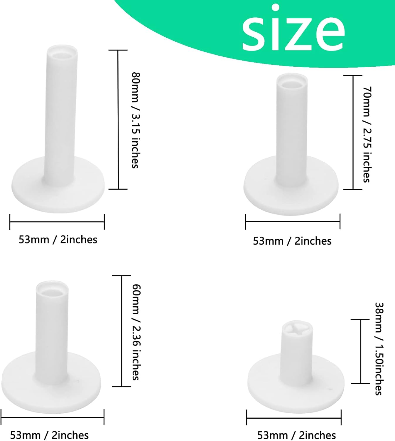 LeFeng Sports Golf Rubber Tees Holder Set, Mixed Size Durable and Hight Elastic Driving Range Tees, Colorful Golf Tees for Golf Practice Mat