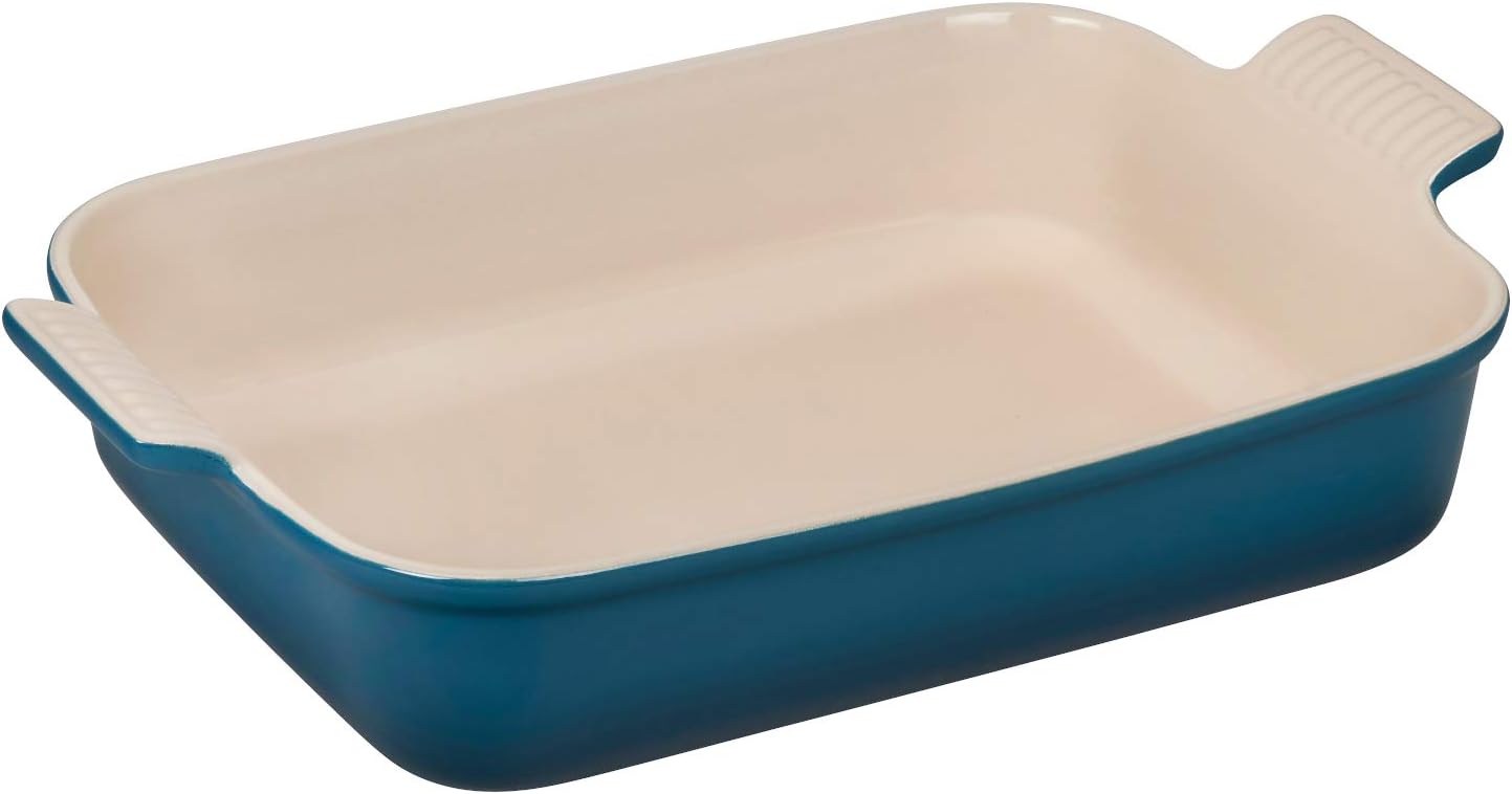 Le Creuset Stoneware Heritage Rectangular Dish, 4 qt. (12" x 9"), Deep Teal