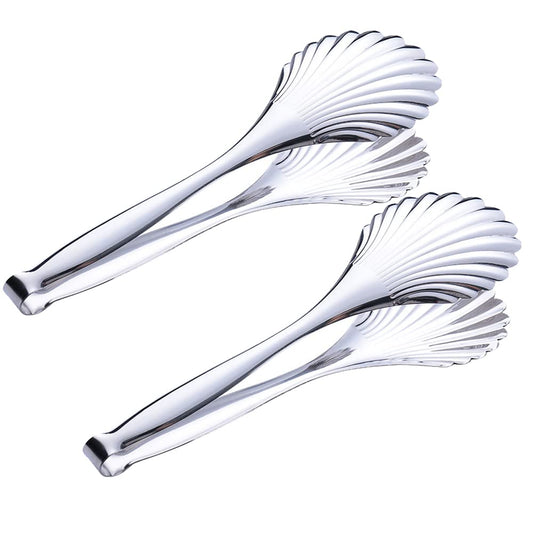 Enwinner Buffet Cooking Serving Tongs, 12 inch Kirsite Catering Chef Food Salad BBQ Serving Utensils, Set of 2(stainless steel) (Stainless Steel)