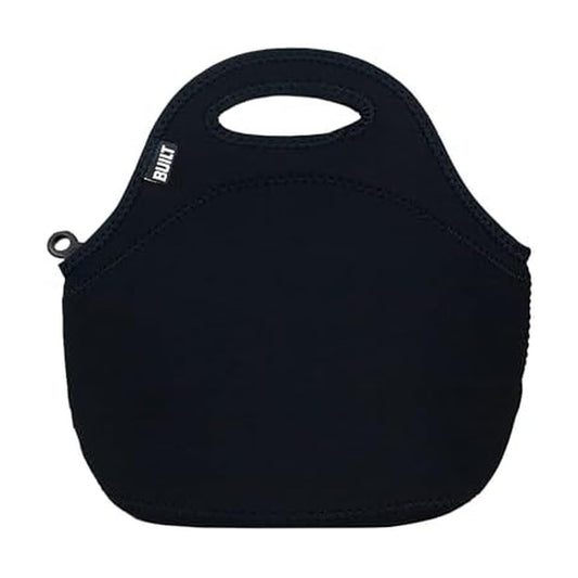 BUILT Gourmet Getaway Soft Neoprene Lunch Tote Bag Lightweight, Insulated and Reusable, One Size, Black