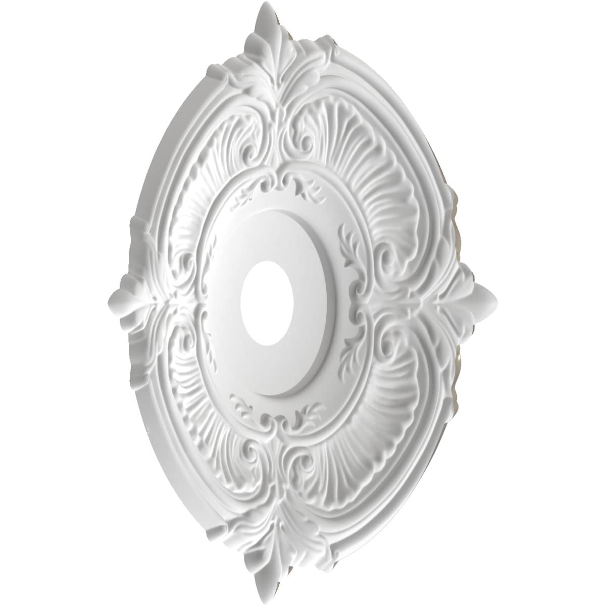 Ekena Millwork Cmp22Atbcr Attica Thermoformed Pvc Ceiling Medallion (Fits Canopies Up To 7 3/4), 22Od X 3 1/2Id X 1P, Bright Coa