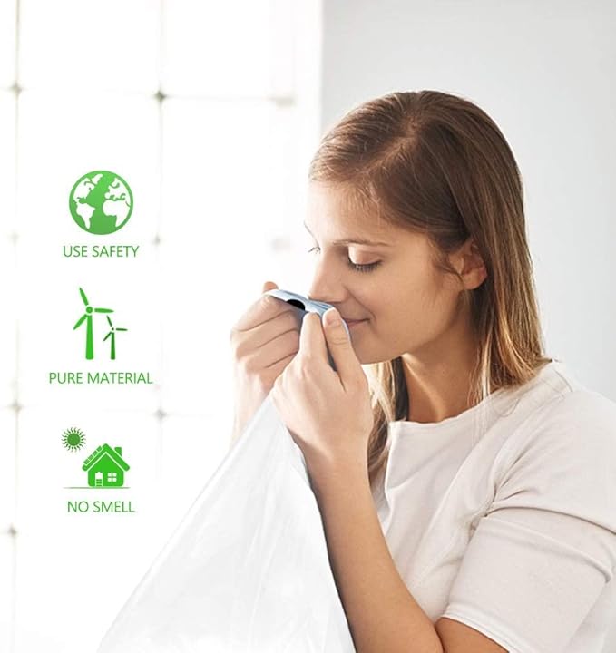 4 Gallon 140 Counts Strong Drawstring Trash Bags Garbage Bags by Teivio, Bathroom Trash Can Bin Liners, Small Plastic Bags for home office kitchen, White