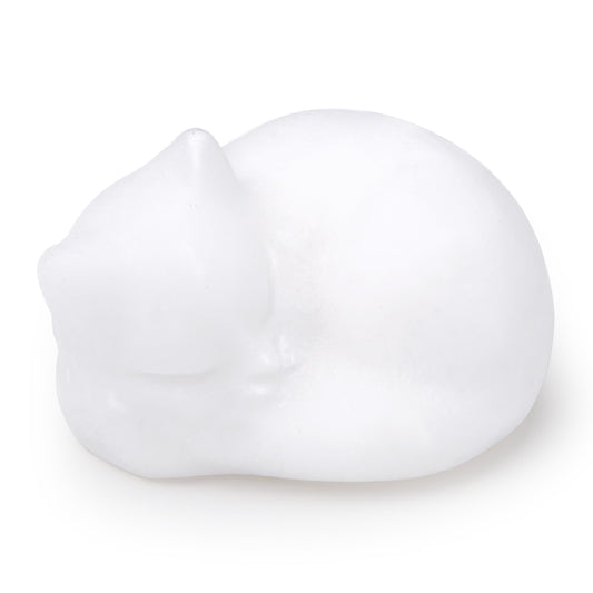 QINJIEJIE White Jade Cat Figurine Crystal Statue Healing Crystal Statue Decor White Cat Gift Stocking Stuffers Polished Gemstones Home Office Desk Decor Cats Gifts for Cat Lovers 1.6"