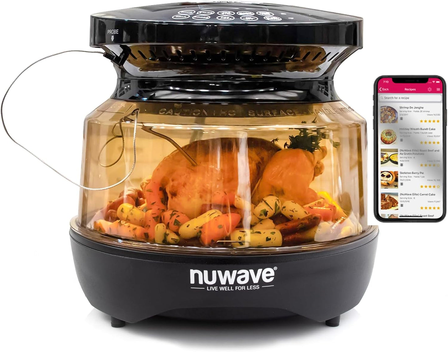 Primo Grill Oven PFAS Free Countertop Oven with Convection Top & Grill Bottom, Smart Thermometer, Perfect for Cooking Frozen or Fresh with Surround Heat for Flawless Results